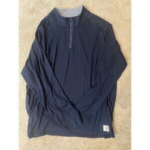 Carhartt Force 1/4 Zip Navy Blue Pullover Mens 3XL Tall Activewear Lightweight